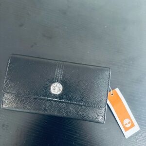Timberland Black Leather Zip Wallet